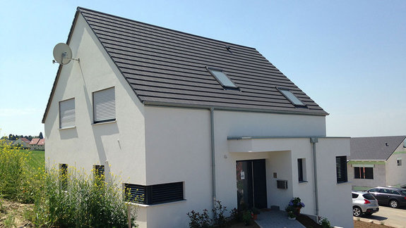 Haus R-S in Nieder-Olm | Wohnhausneubau in Massivbauweise mit Keller und integrierter Garage